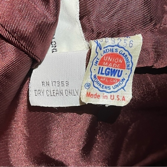 Size 14 Vintage Wool Ellen Tracy Union Made Brown Tan Lined Large Academia - Picture 8 of 8
